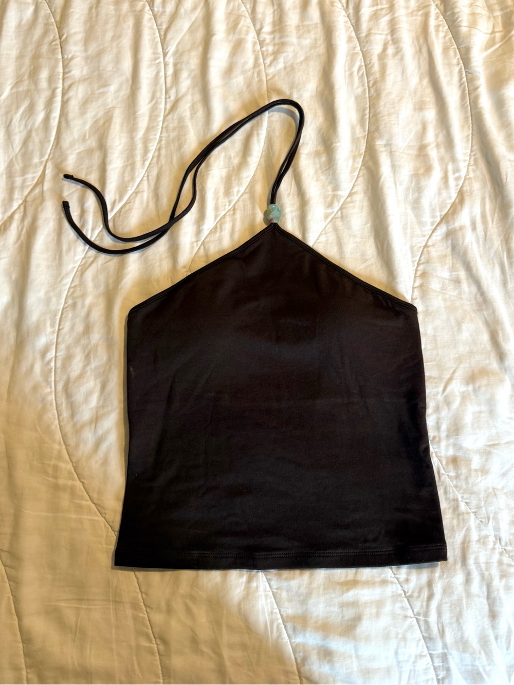 Wild Fable Brown Halter Crop Cami with Gem